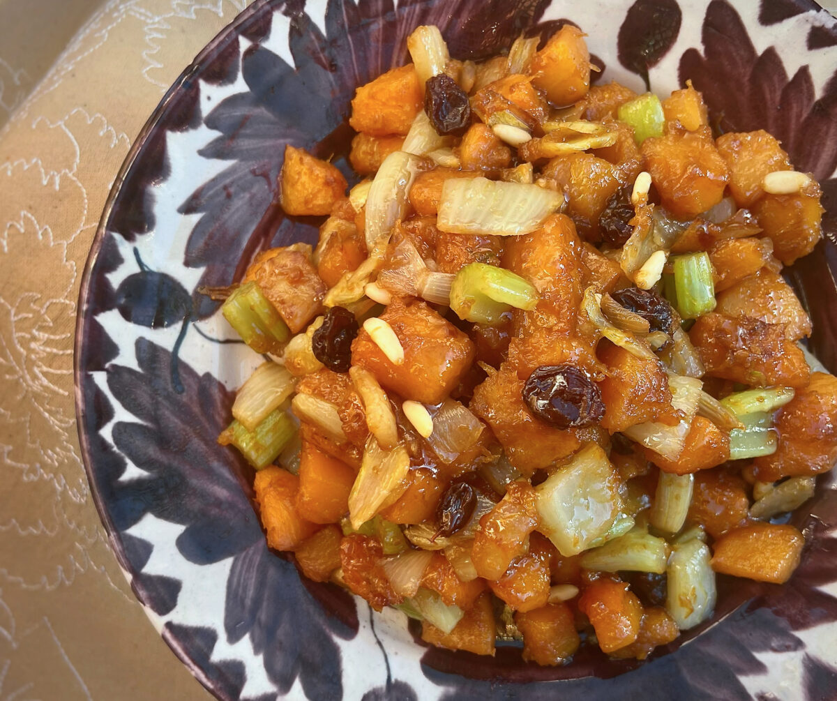 pumpkin caponata di zucca with corbezzolo honey