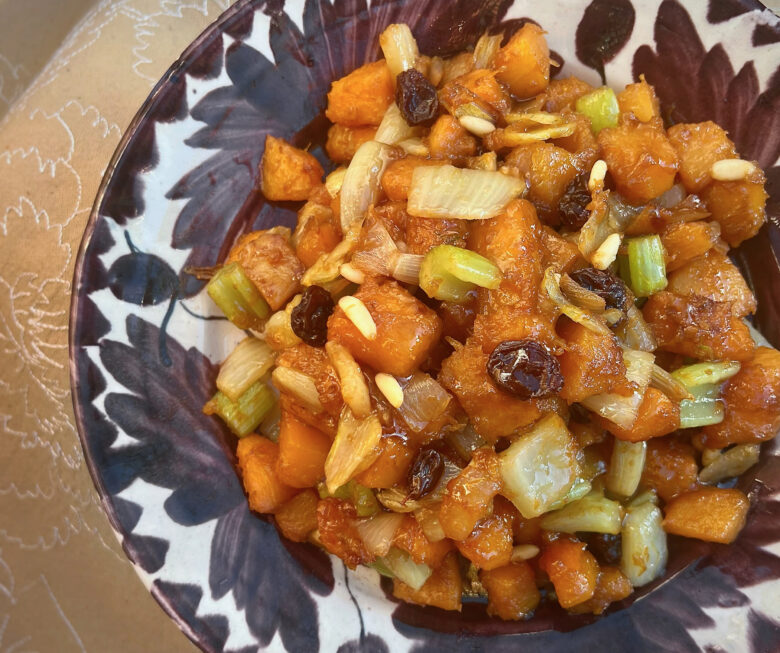 pumpkin caponata di zucca with corbezzolo honey