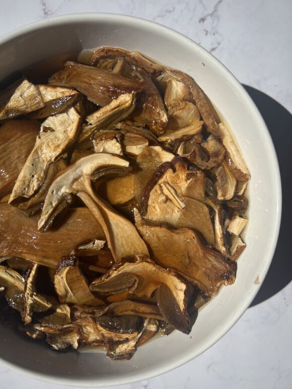 dried porcini mushrooms borgotaro soaking