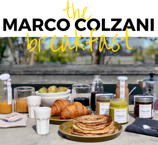 Italian breakfast with Marco Colzani pear peach and blueberry nectars